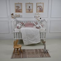 مفرش سرير أطفال ظفيرة 5 قطع وردي لحماية وراحة مثال...