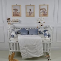 مفرش سرير أطفال ظفيرة 5 قطع أزرق فاتح لحماية وراحة...