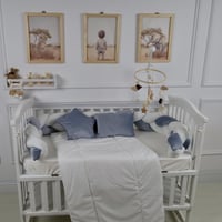 مفرش سرير أطفال ظفيرة 5 قطع أزرق فاتح لحماية وراحة...