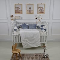 مفرش سرير أطفال ظفيرة 5 قطع أزرق فاتح لحماية وراحة...