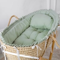 تلبيسه سلة موسى قماش قطن تيفاني بإطراف مكشكشة