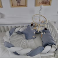 مفرش سرير أطفال ظفيرة 5 قطع أزرق فاتح لحماية وراحة...