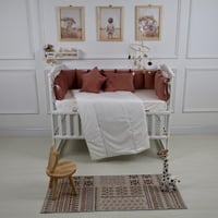 مفرش سرير أطفال مخدات 5 قطع دم الغزال لحماية وراحة...