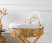 سلة موسى قش بقماش مقلم اوف وايت