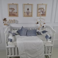 مفرش سرير أطفال ظفيرة 5 قطع أزرق فاتح لحماية وراحة...