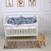 مفرش سرير أطفال ظفيرة 5 قطع ازرق بتصميم حصري لحماي...