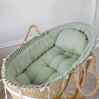 تلبيسه سلة موسى قماش قطن تيفاني بإطراف مكشكشة