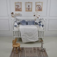 مفرش سرير أطفال ظفيرة 5 قطع أزرق فاتح لحماية وراحة...