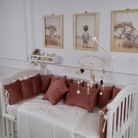 مفرش سرير أطفال مخدات 5 قطع دم الغزال لحماية وراحة...