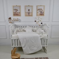 مفرش سرير أطفال ظفيرة 5 قطع أوف وايت لحماية وراحة...