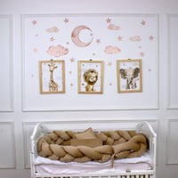 مفرش سرير أطفال ظفيرة 5 قطع بيج بتصميم حصري لحماية...