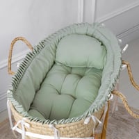 تلبيسه سلة موسى قماش قطن تيفاني بإطراف مكشكشة