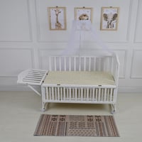 بكج سرير المواليد المتكامل – أبيض متعدد الوظائف