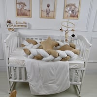 مفرش سرير أطفال ظفيرة 5 قطع بيج لحماية وراحة مثالي...