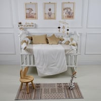 مفرش سرير أطفال ظفيرة 5 قطع بيج لحماية وراحة مثالي...