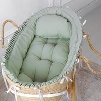 تلبيسه سلة موسى قماش قطن تيفاني بإطراف مكشكشة