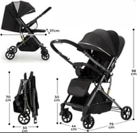 عربية أطفال ثنائية الاتجاه بقماش مربعات – راحة وتح...