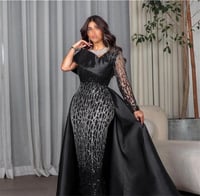 فستان اسود تطريز انيق