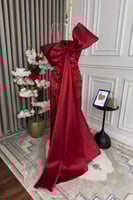 فستان سهرة اوف شولدر بلونين