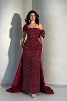 فستان سهرة اوف شولدر بلونين