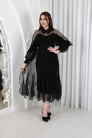 فستان فخم بياقة فرنسي