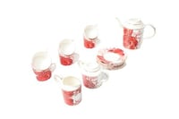 طقم شاي متكامل – أكواب مع صحون + براد + سُكرية بتص...