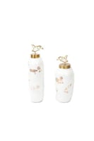 طقم مزهريتين بغطاء من البورسلان – أناقة كلاسيكية ب...