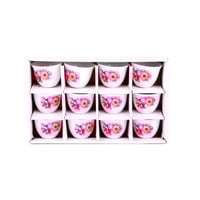 طقم فناجيل قهوة أبيض مزين بنقوش ورود ملونة – Beaut...