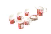 طقم شاي متكامل – أكواب مع صحون + براد + سُكرية بتص...