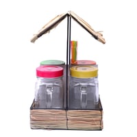 مجموعة مشروبك الصيفي الأنيقة – حامل أكواب مع أربع...