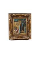 لوحة جدارية بإطار خشبي ذهبي ملكي بتصميم أنيق