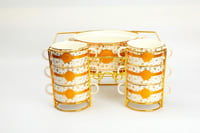 طقم شوربة بورسلين فاخر – 15 قطعة بتصميم ذهبي