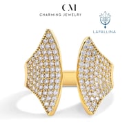 خاتم Charming مرصع بألماسات المويسانيتي عالية الجو...