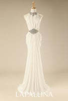 فستان سهرة تفصيل حسب الطلب، فستان تطريز كريستال بي...