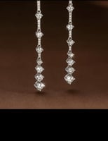 حلق طويل متدلي من الفضة الأصلي والمطلي بالذهب الأب...