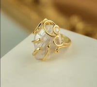 خاتم من اللؤلؤ الطبيعي 100% ، صناعه يدويه