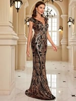 فستان سهرة جاهز للحفلات باللون الأسود الفاخر للنسا...