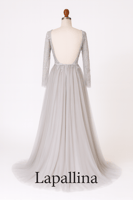 فستان سهرة تفصيل حسب الطلب ، فستان شيفون ودانتيل ب...