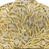 حقيبة يد نسائيه مزينه بالزهور الكريستاليه من كريست...