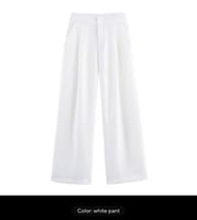 بدلة نسائية أنيقة من بنطلون سادة طويل بكسرات و صدر...