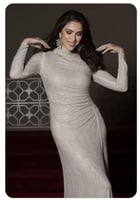 فستان ماكسي نسائي مزين بالترتر - فستان سهرة أنيق ب...