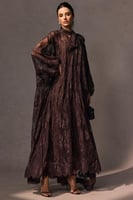 فستان الخيمه الأنيق من الدانتيل الشفاف مطبوع عليه...