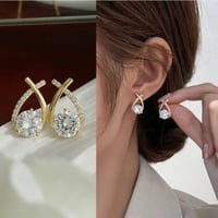 حلق مرصع بماسة المويسانيتي / MS003