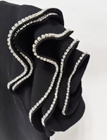 فستان أسود جاهز طويل للسهرات من الكريب الفاخر المز...