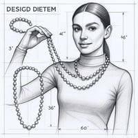 قلادة طويلة من اللؤلؤ الطبيعي، مطلية بالذهب، بتصمي...