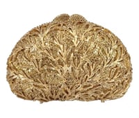 حقيبة يد نسائيه مزينه بالزهور الكريستاليه من كريست...