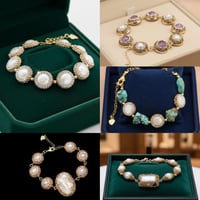 مجموعة من أساور اللؤلؤ الطبيعي / GB1066