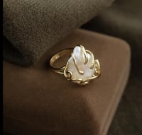 خاتم من اللؤلؤ الطبيعي 100% ، صناعه يدويه