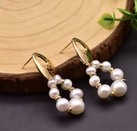 حلق من اللؤلؤ الطبيعي نص دائره / HQ 105