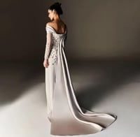 فستان سهرة تفصيل ، فستان سهرة مطرّز بتصميم أوف شول...